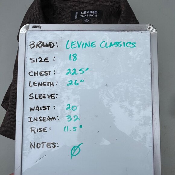 Larry Levine‎ Classics Womens Brown Herringbone Pantsuit 2 Pc Easy Care Size 18 - Picture 13 of 13